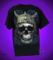 Preview: Black Glow T-Shirt - Totenkopf mit Wikigerhelm T-Shirt