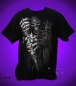 Preview: Black Glow T-Shirt - Skelett mit Bogen T-Shirt