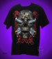 Preview: Black Glow T-Shirt - Totenkopf mit Revolver T-Shirt