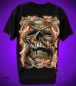 Preview: Black Glow T-Shirt - Totenkopf mit Drachen
