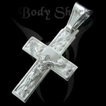 Silberanhänger - Kreuz mit Jesus