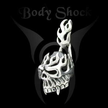 Silberanhänger - Totenkopfanhänger mit Stein