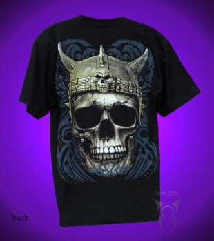 Black Glow T-Shirt - Totenkopf mit Wikigerhelm T-Shirt