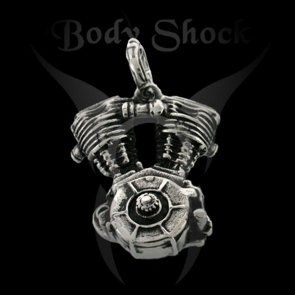 Edelstahlanhänger - Motorblock