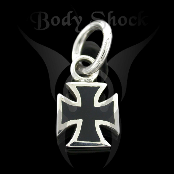 Silberanhänger - Eisernes Kreuz mit Kaltemaille