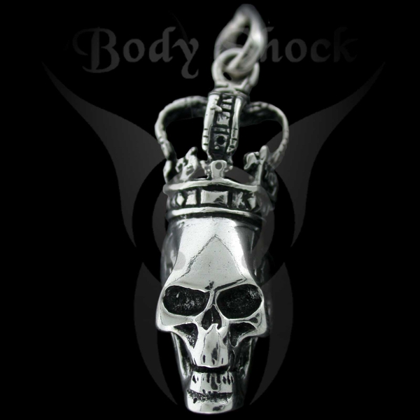 Silberanhänger - Totenkopf mit Krone