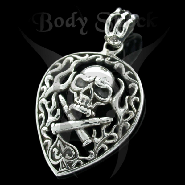 Silberanhänger - Totenkopfamulett